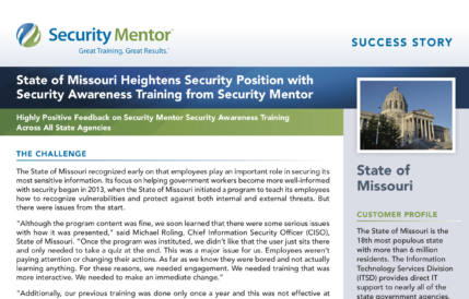 Security Mentor Case Study with the State of Missouri