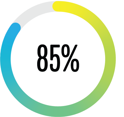 85% donut chart