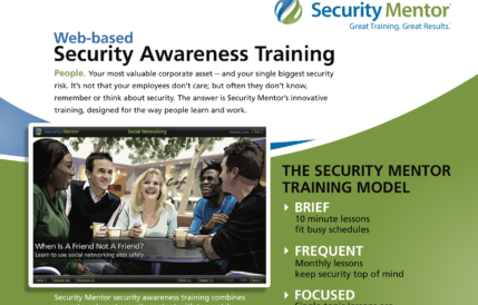 Security Mentor security awareness training data sheet
