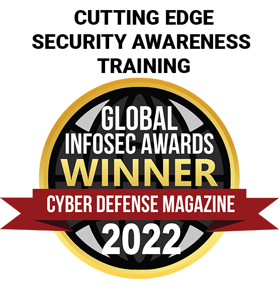 Security Mentor 2022 Winner Global InfoSec Awards for Cutting Edge Security Awareness Training emblem