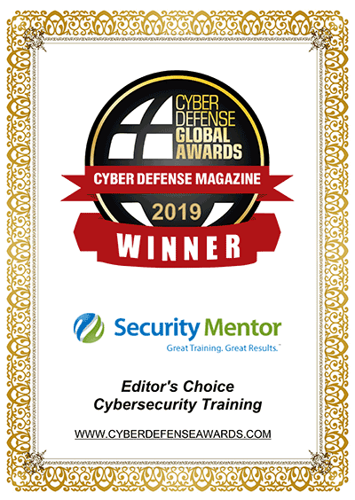 Security Mentor named 2019 Editor's Choice Award Winner for Cybersecurity Training
