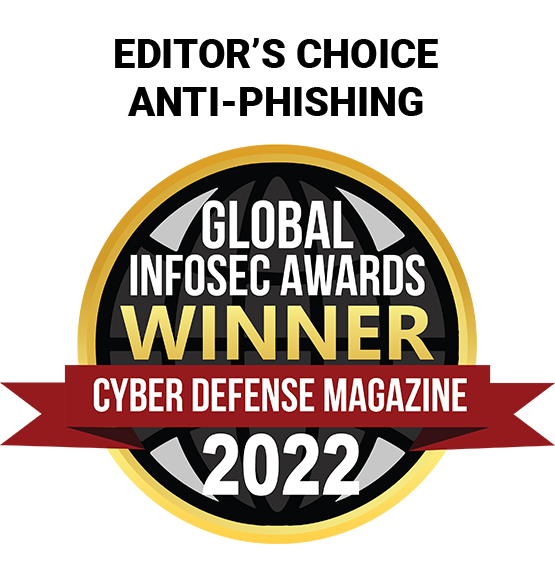 Security Mentor 2022 Winner Global Info Sec Editor's Choice Award Anti Phishing emblem