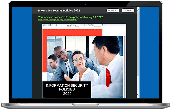 Security Mentor Policy Tracking & Compliance Security Mentor Policy Tracking & Compliance interface